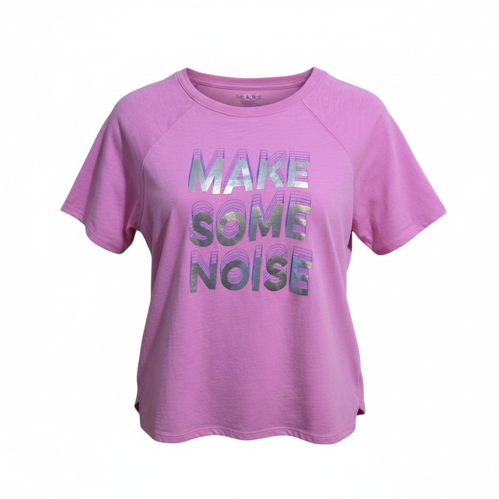 Athletic Works Women's Graphic T SHIRT SZ 18 Pink Make Some Noise NWOT